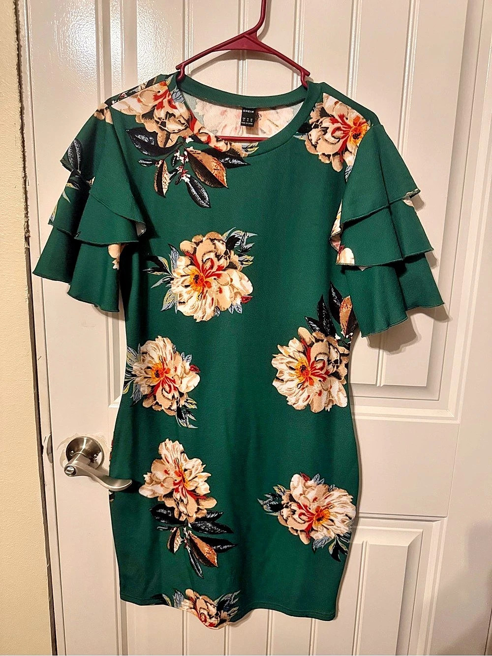 SHEIN Floral Mini Dress in Green